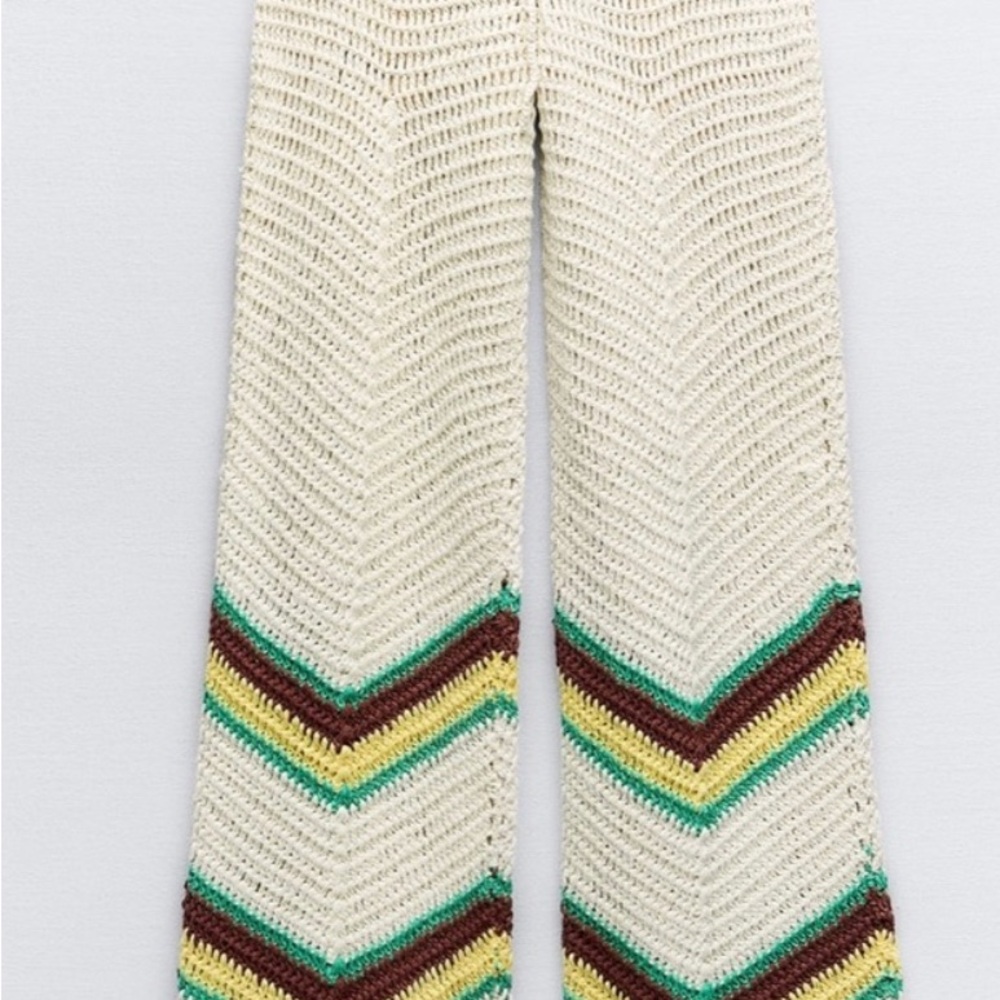 🔥Crochet Boho Pants coverup with Stripes S new